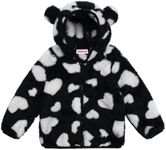 JESKIDS Toddler Girls Boys Fleece Hoody Jacket Zip Up Teddy Coat Warm Winter Outwear White Heart 4-5T