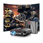 [Auto Focus/Keystone] 4K HDR Projector with WiFi 6 and Bluetooth 5.2, 1200 ANSI Smart Movie Daytime Projector, Ultra HD Home Theater Projector for Gaming Office Works Wireless Cast Netflix Youtube