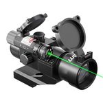 Hiram 1X30 4 MOA Green Red Dot Sight for Rifles with Green Laser, Picatinny Cantilever PEPR Mount