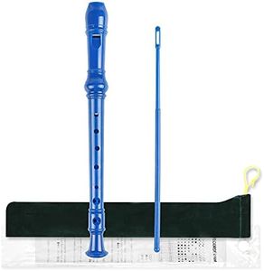 Mr.Power Soprano Recorder German Style C Key 8 Holes Easy Instrument for Beginners School Student Home Entertainment (Blue)