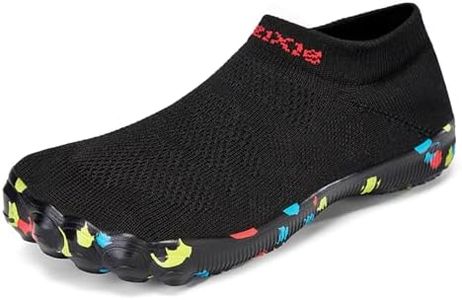 TRAILBLITZ Mens Water Shoes Barefoot Athletic Workout Gym Footwear Beach Swim Sneakers Quick Drying Boat Aqua Shoes for Water Sport Diving Sailing Travel Fishing(10.5 Men, Black)