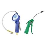 Astro Pneumatic 3018 3-1/2-Inch Digital Tire Inflator with Hose & Astro Pneumatic Tool 1717A Deluxe 4" Air Blow Gun with 1/2" Removable Tip, Green