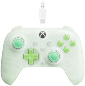 8Bitdo Ultimate Mini Wired Controller for Xbox with RGB Lighting Fire Ring, Hall Effect Joysticks and Triggers, for Xbox Series X|S, Xbox One, Windows 10/11 - Officially Licensed (Translucent Green)