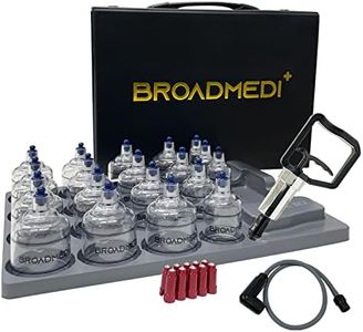 BROADMEDI+ Premium Cupping Therapy 19 Cups Set, Including Pump Handle, Extension Tube, Massage Sticks, Made in Korea