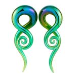 Longbeauty 2pcs Glass Ear Tapers Spiral Gauges Plugs Colorful Ear Stretchers Piercing Jewelry Hanger Gauges Earrings 4G-12mm, Glass, cubic-zirconia