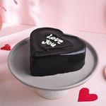 FlowerAura Delicious Heart Shape Special Yummy Love You Chocolate Cake For Birthday Cake, Anniversary Cake, Valentine's Day Cake, Mother's Day Cake, Women's Day Cake (Same Day Delivery) (0.5Kg)