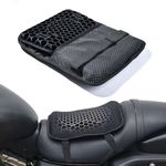 STHIRA 3D Breathable Motorcycle Gel Cushion With Vibration Absorption Seat Shockproof Bike Seat Cushion For Long Ride Comfortable Cycle Seat Cover Universal Anti-Slip Gel Seat For Bikes,Scooters,Black
