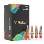 EZ Tattoo Cartridge Needles Assorted - 50Pcs #12 Mixed (7RM 9RM 11RM 13RM 15RM) Standard Curved/Round Magnum Tattoo Needles Cartridges for Tattoo Pen Machine Gun - V SELECT