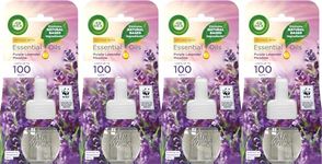 Air Wick Plug in Diffuser Refill, Purple Lavender Meadow, Pack 4 x 19ml, Long Lasting Fragrance, Lasts up to 400 days, Plug in Air freshener