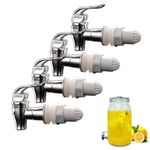 4 Pack Spigot for Beverage Dispenser Anti-Clogging Drink Dispenser Tap Replacement Push Style Dispenser Faucets for Hot Cold Water Fermenter Beer Wine Juice Bottle Bucket