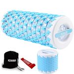 Collapsible Foam Roller for Exercise and Recovery (13 Inches), Easily Portable at 5.5 inches (Blue)