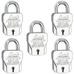 Link® Atoot Extra 60mm Padlocks 5Pcs Set | 200000 Key Combinations | 304 Stainless Steel Body | Hardened Shackle | Made in India | 3 Silver Keys with Keychain | 3Keys for Each Padlock