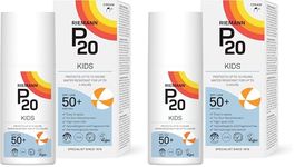 RIEMANN P20 Sun Cream SPF50 +Plus for Kids 200ml. High Level UVA Protection, Long Lasting up to 10 Hours, Water Resistant up to 3 Hours. Suitable for Children aged 1+ (Pack of 2)