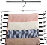 Multi Tier Swing Arm Pants Hanger | Space Saving Clothing Hangers with Foam Padding and Removable Arms | Alloy Steel Construction for Durability (1, 8 Tier)