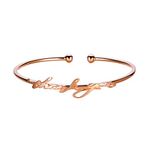 Rose Gold Name Cuff Bangles Customised Jewellery for Girlfriend Women Best Friend Sister Aunt Nana