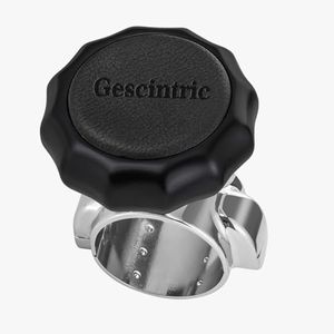 Gescintric Steering Wheel knob Rotator, Vehicle Steering Wheel Rotator Ball Durable Suicide knob for Cars, SUVοΌPickup Trucks, semi-Trailers, Vans, Lawn mowers, Tractors, Boats, etc (Black Cowhide)