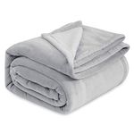 Bedsure Fleece Blanket King Size - Versatile Blanket for Bed Fluffy Soft Extra Large Throw, Light Grey, 270x230cm