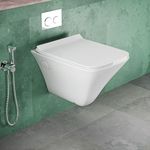 Syon NANO Ceramic Wall Mount Commode/Western Toilet Seat for Bathroom with All Accessories