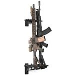 Savior Equipment Wall-Mount Rifle Rack Tactical Shotgun Carbine Firearm Free-Standing Gun Display Indoor Storage Rack - Heavy Duty Steel, Wide Angle Adjustment, 3-Slot Holds up to 75 Lbs (Obsidian Black, Up to 3 Firearms)