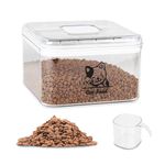 Cat Food Storage Container with Airtight Lid, BPA-Free Plastic Pet Food Dispenser, Transparent Stackable Dry Food Bin, Flip Top with Measuring Cup, Perfect for Cats, Dogs, and Pet Treats, 8.6L