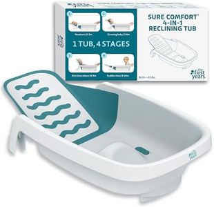 The First Years 4-in-1 Reclining Baby Bathtub - Adjustable Recline for Custom Comfort for Newborn to Toddler - All-in-1 Baby Bath Seat Adjusts as Baby Grows - Ages 0 to 24 Months