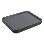 Vcansay Large Plastic Fast Food Serving Trays, Rectangle Restaurant Trays, D Gray, 6 Packs