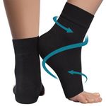 Ankle Compression Sleeve - 20-30mmhg Open Toe Compression Socks for Swelling, Plantar Fasciitis, Sprain, Neuropathy - Foot Supports Brace for Women and Men - L, Black