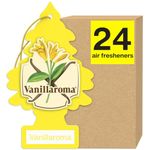 LITTLE TREES Air Fresheners Car Air Freshener. Hanging Tree Provides Long Lasting Scent for Auto or Home. Vanillaroma, 24 Air Fresheners