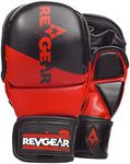 Revgear Pinnacle MMA Gloves | Classic MMA Sparring Glove Design | Multi Layer Foam Padding Over The Knuckles | Thumb Protection (Red/Black, Large)