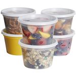 [16 oz. - 48 Sets] Deli Disposable Food Storage Containers With Airtight Lids