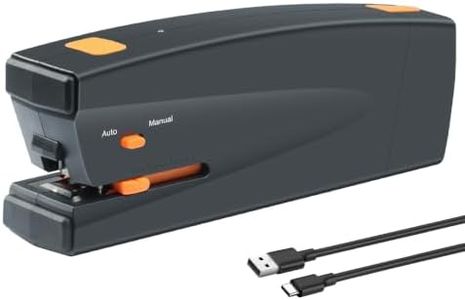 Rechargeable Electric Stapler, 25 Sheet Capacity, Dual Mode, Black