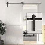 WINSOON 5FT Barn Door Hardware Kit, Black Sliding Barn Door Track Kit, Sliding Door Hardware Rail, Fit 30" Width Single Barn Door, Slide Smoothly & Quietly, Straight Design