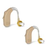 FCS B-13 BTE (Behind The Ear) Hearing Aid Personal Sound Amplifier Listening Assistive Device for Seniors and Adults Moderate Hearing Loss (Pack of 2) (6 Month Seller Warranty).