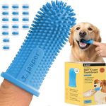 Jasper Dog Toothbrush, 360º Dog Tooth Brushing Kit, Cat Toothbrush, Dog Teeth Cleaning, Dog Finger Toothbrush, Dog Tooth Brush for Small & Large Pets, Dog Toothpaste Not Included, 16-Pack Blue