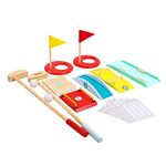 SOKA Wooden Golf Course Toy Set Indoor Outdoor Mini Golf Set Fun DIY Obstacles Holes Garden Beach Games Activities Playset Wood Club Equipment for Family Kids Children Girls Boys 3 year old +