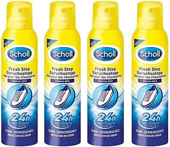 Scholl - Desodorante para zapatos (4 unidades, 24 h contra olores, para zapatos frescos durante todo el día)