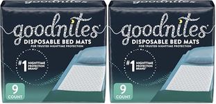 Huggies GoodNites Disposable Bed Mats, Mattress Protector Underpads for Bedwetting Kids, 9 Count (Pack of 2)