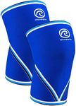 Rehband 7051 Classic 7mm V-Knee-Sleeve for Weightlifting, Competition Grade Powerlifting Knee Sleeve, Compression Sleeve for Crossfit, Squats, Gym, Colour:Blue - 1 Pair, Size:Small