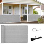 SUNNY GUARD 3'x16' Brown grey Balcony Privacy Screen Fence, Apartments Railing Screen, Heavy Duty Wind Block Screen for Outdoor,Patio,Deck,Backyard Porch Privacy