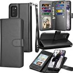 Galaxy A03S Case, [US Version] Galaxy A03S Wallet Case, Tekcoo Luxury PU Leather Cash Credit Card Slots Holder Carrying Folio Flip Cover [Detachable Magnetic Case] Kickstand for Samsung A03S [Black]