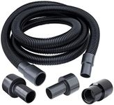 POWERTEC 70347 10 Ft. Dust Collection Hose Kit with 5 Fittings for Woodworking Power Tools Home and Wet/Dry Shop Vacuums