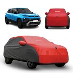 PROTEGO Prime Series India's 1st Anti-Tear Car Cover for Tata Punch | Heavy Duty, Custom Fit, All Weather Protection | 100% Waterproof, Windproof & Hail Resistant | 2 Year Warranty | Red + Black