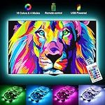 LightingWill LED TV Backlights, 5V 1M/3.3ft USB Powered Bias Lighting Kits with RF Remote Controller (16 Colors and 4 Dynamic Modes),5050 RGB LED Strip Lights for HDTV,PC Monitor，Home Theater