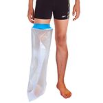 Waterproof Leg Cast Cover for Shower, Adult Long Leg Cast Shower Protector, Watertight Shower Bandage and Wound Protector for Broken Leg, Knee, Foot, Ankle Wound, Burns 100% Reusable