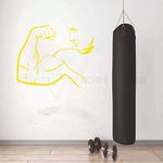 LYOMAN® Gym Wall Stickers Gym Stickers for Wall Large Size muscle yellowSticker for Glass Bedroom Fitness Workout Vinyl (Waterproof)