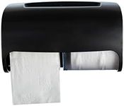 Commercial Toilet Paper Dispenser Wall Mount, Double (2 Roll) Locking Toilet Paper Holder (Black), Compact Two Roll, Side by Side Design Tissue Paper Dispenser (Dispensador de Papel Higienico Doble)