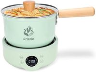 Drizzle Electric Hot Pot Cooker 10-in-1 Soup/Prridge/Noodle/Steamer/Delay Start/Hot Pot - Non-stick Multifunctional Portable Pan - Egg Rice Ramen Oatmeal Steak Pasta - Dorm Office Hotel Camping 1.8L Green