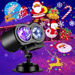 2024 Upgraded Brighter Christmas Decorations Projector Lights Outdoor, FLITI 19 HD Slides Holiday Projector (3D Ocean Wave & Patterns), 11 Holiday Theme Projector with Remote for Christmas House Decor