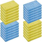 CELOX 24 Pack Durable Kitchen Sponges, Natural Wood Pulp Sponges for Dishes, Absorbent Cellulose Sponge Bulk for Cleaning Kitchen, Bathroom, DIY for Kids, 4.3" x 2.6" x 0.5"