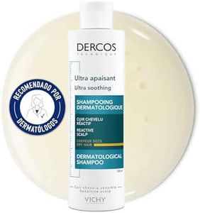 Vichy Shampoo for Irritated Hair and Scalp, Dercos Dermo-SOOTHING Sulfate-Free Shampoo to Relieve Itchiness and Irritations with Vitamin B5, Apricot Oil & Glycerin, for Sensitive Scalp, 200ML